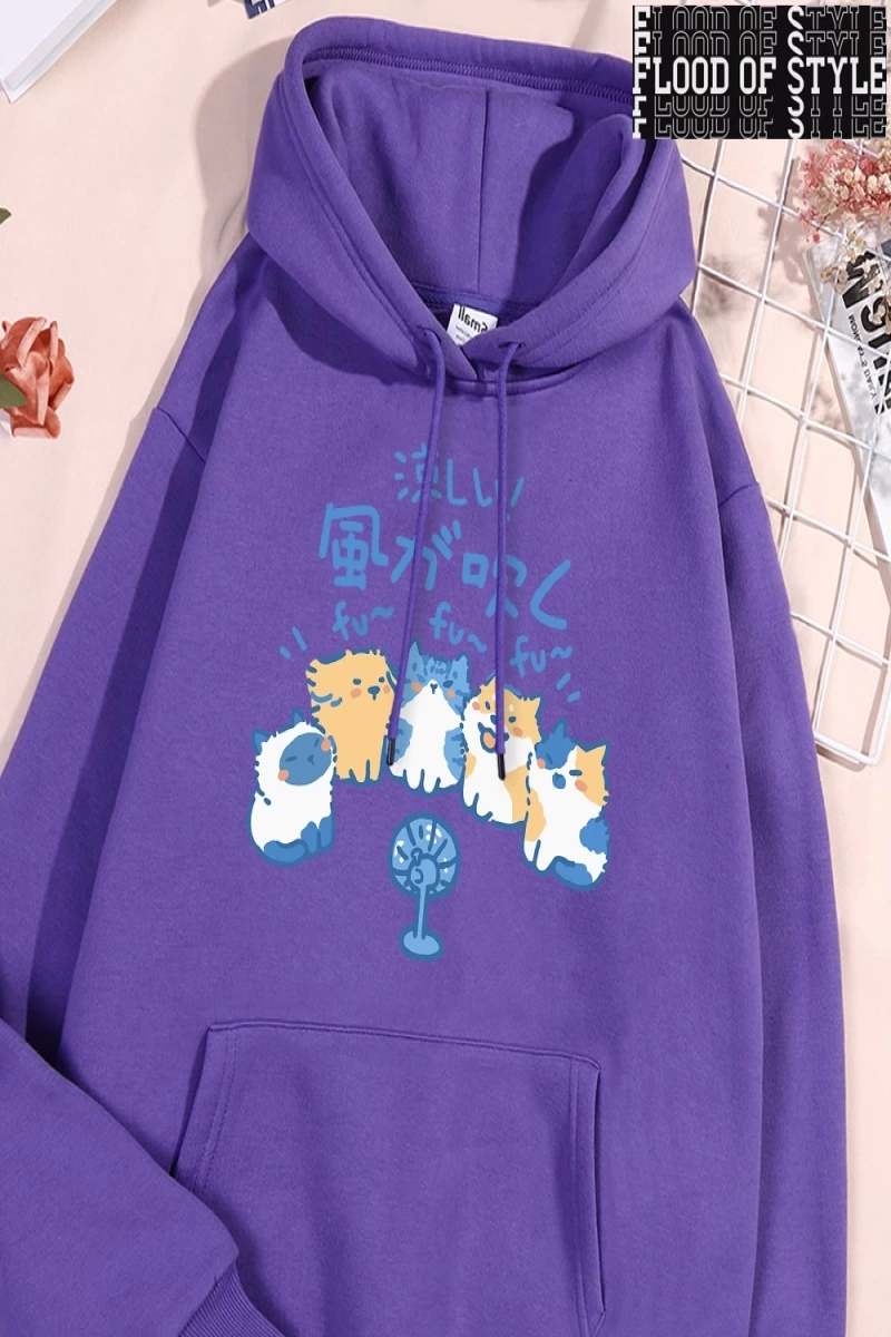 Hip Hop Harajuku Vintage Tarzı  5 kediler üfleme fanlar  Gri
