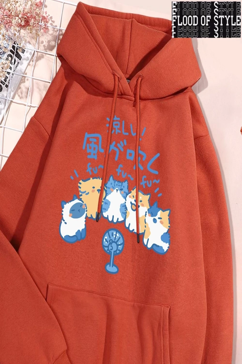 Hip Hop Harajuku Vintage Tarzı  5 kediler üfleme fanlar  Gri