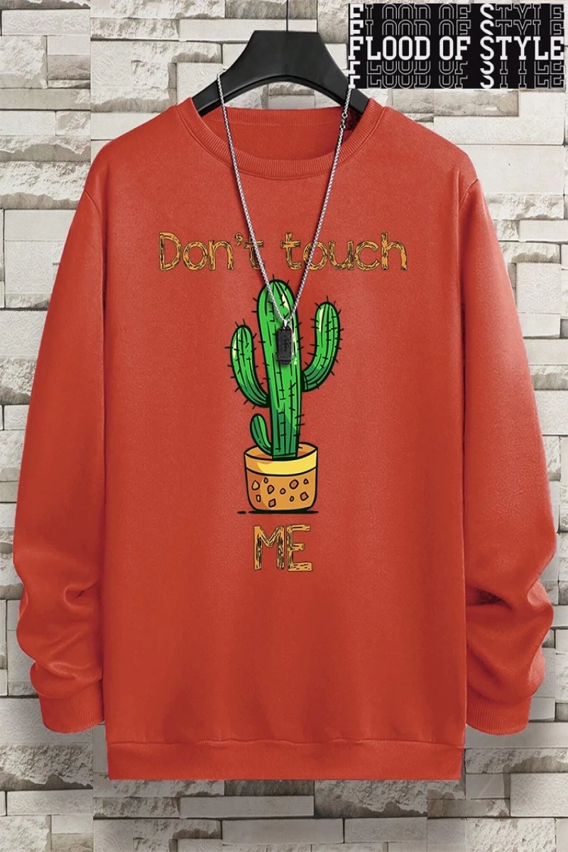 Hip Hop Harajuku Vintage Tarzı  Bana dokunmayın ben bir kaktüs  Gri