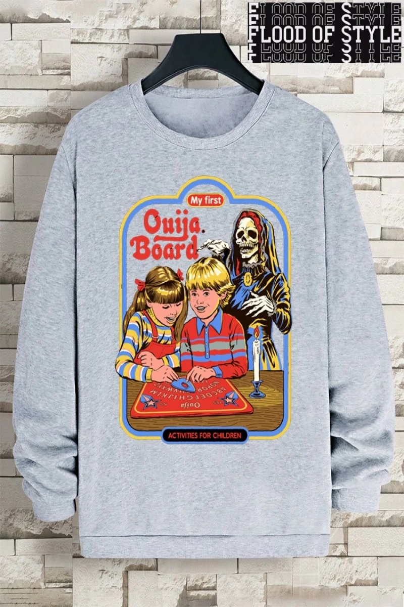 Hip Hop Harajuku Vintage Tarzı  Benim ilk Ouija kurulu baskı  Gri