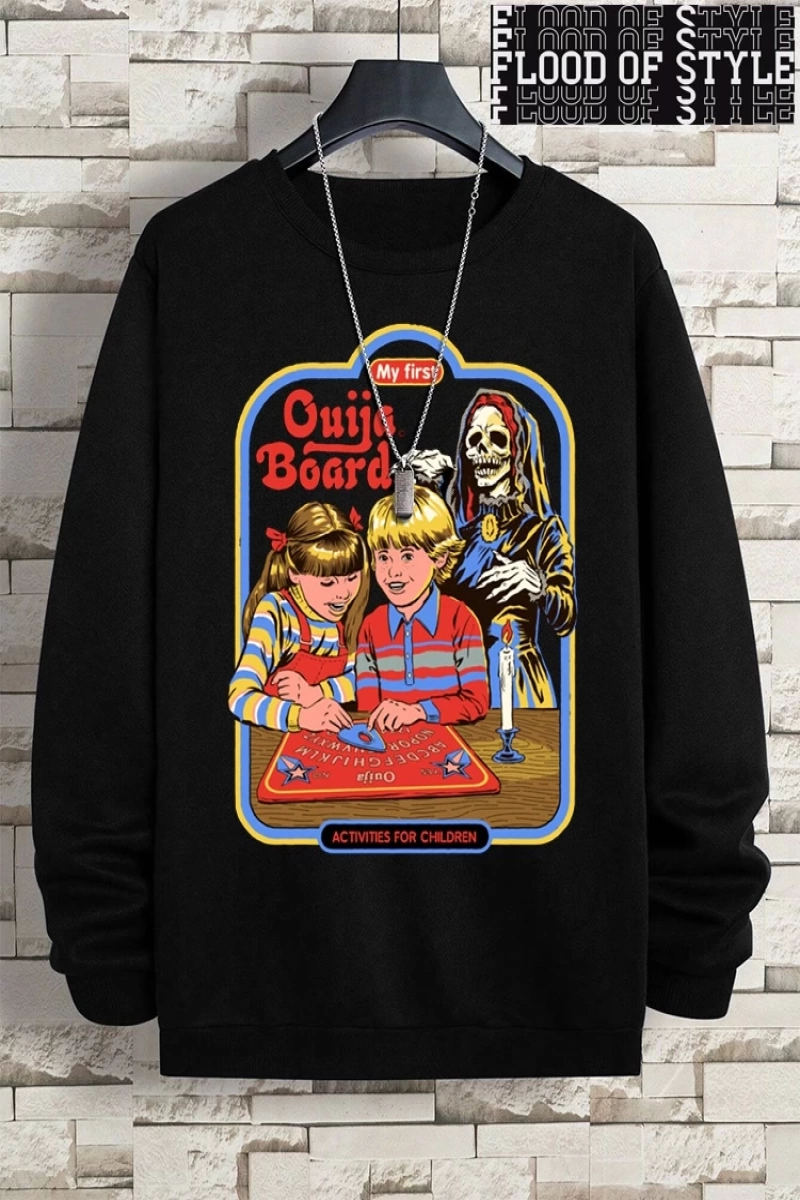 Hip Hop Harajuku Vintage Tarzı  Benim ilk Ouija kurulu baskı  Gri