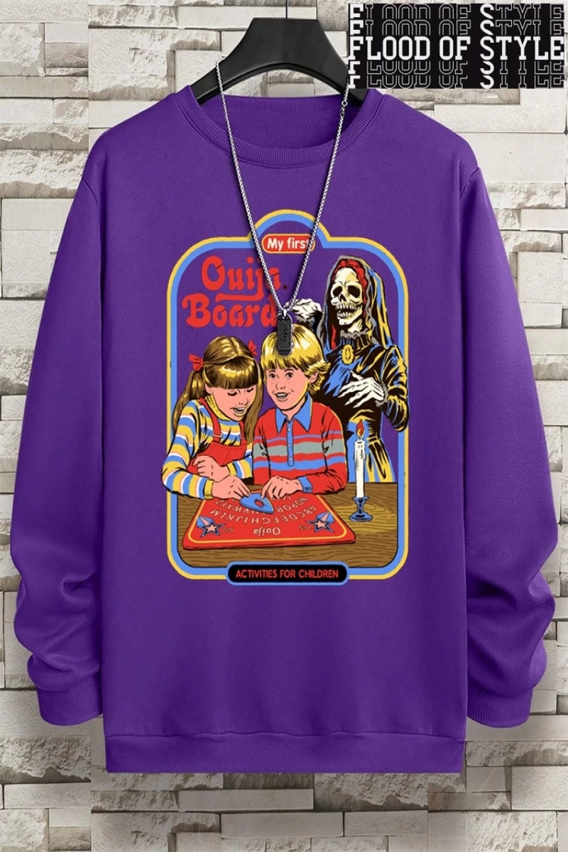 Hip Hop Harajuku Vintage Tarzı  Benim ilk Ouija kurulu baskı  Gri