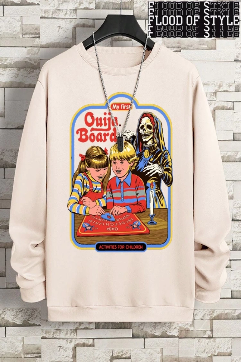 Hip Hop Harajuku Vintage Tarzı  Benim ilk Ouija kurulu baskı  Gri
