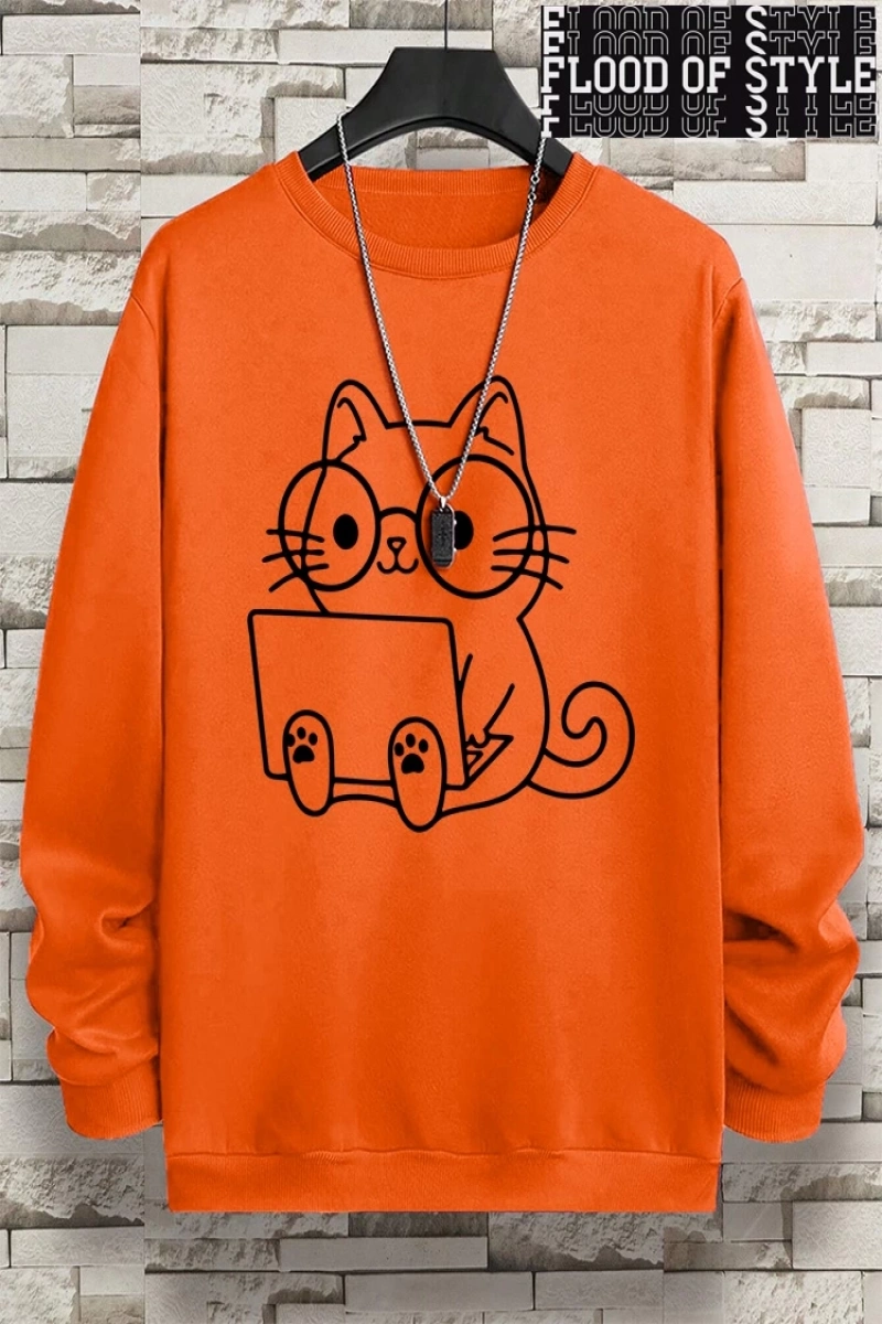 Hip Hop Harajuku Vintage Tarzı  Beyefendi kedi iş baskı adam  Gri