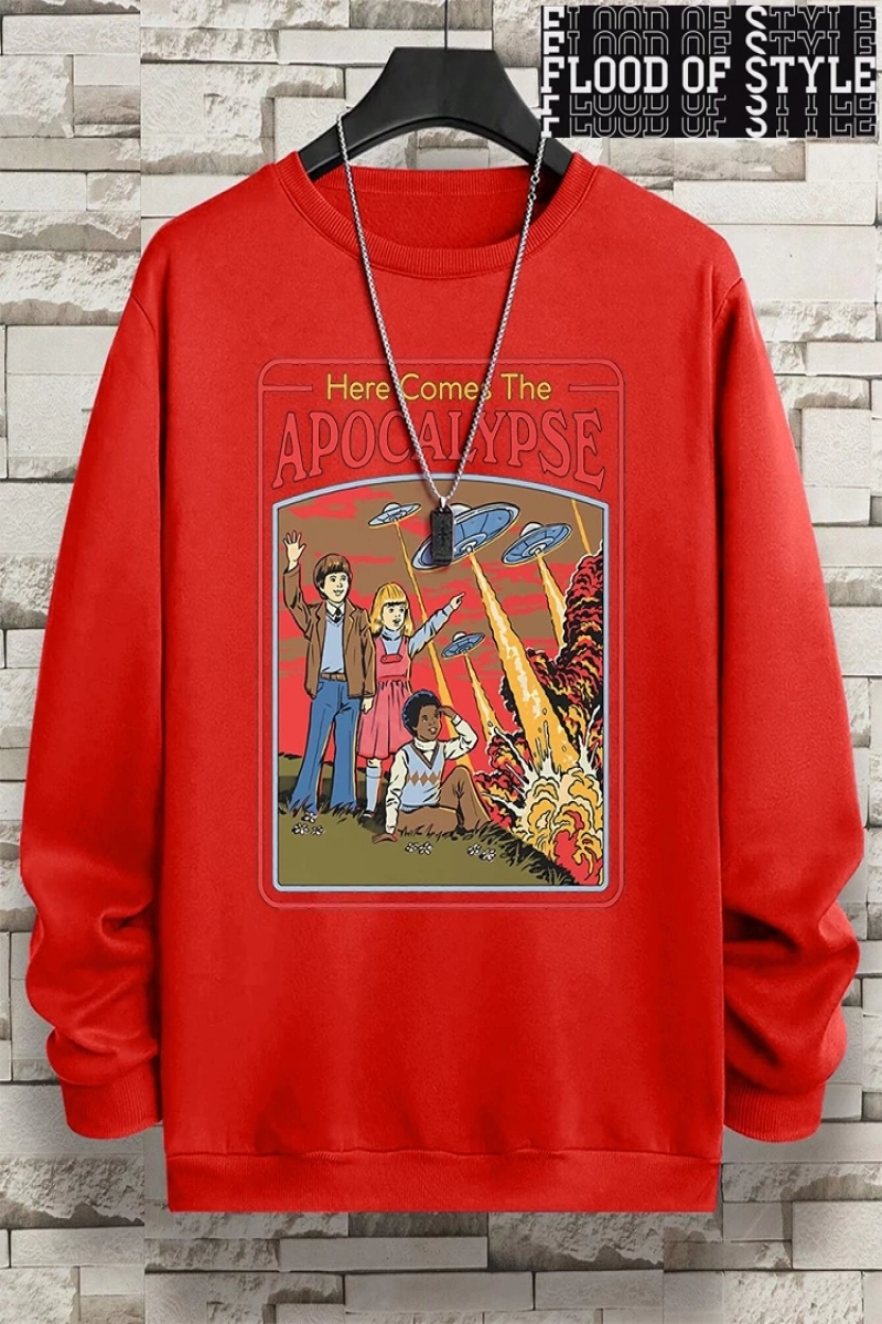 Hip Hop Harajuku Vintage Tarzı  Burada Ufo geliyor Ufo  Gri