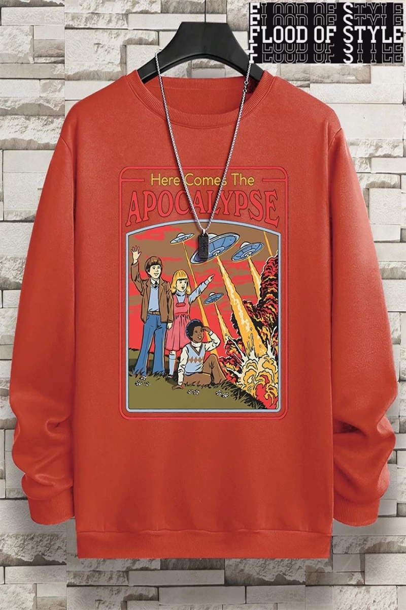 Hip Hop Harajuku Vintage Tarzı  Burada Ufo geliyor Ufo  Gri