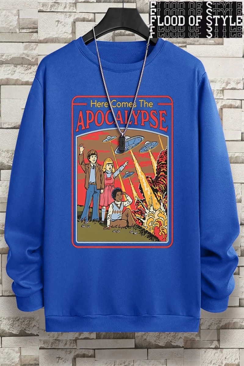 Hip Hop Harajuku Vintage Tarzı  Burada Ufo geliyor Ufo  Gri