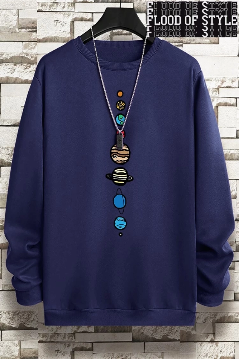 Hip Hop Harajuku Vintage Tarzı  Güneş sistemi  Gri