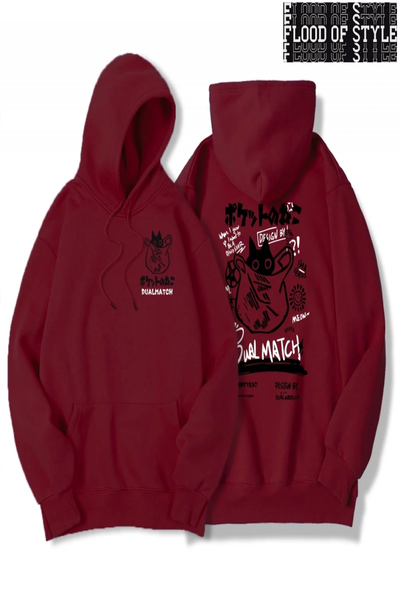 Hip Hop Harajuku Vintage Tarzı  Harajuku Kawaii Kedi Çift  Gri
