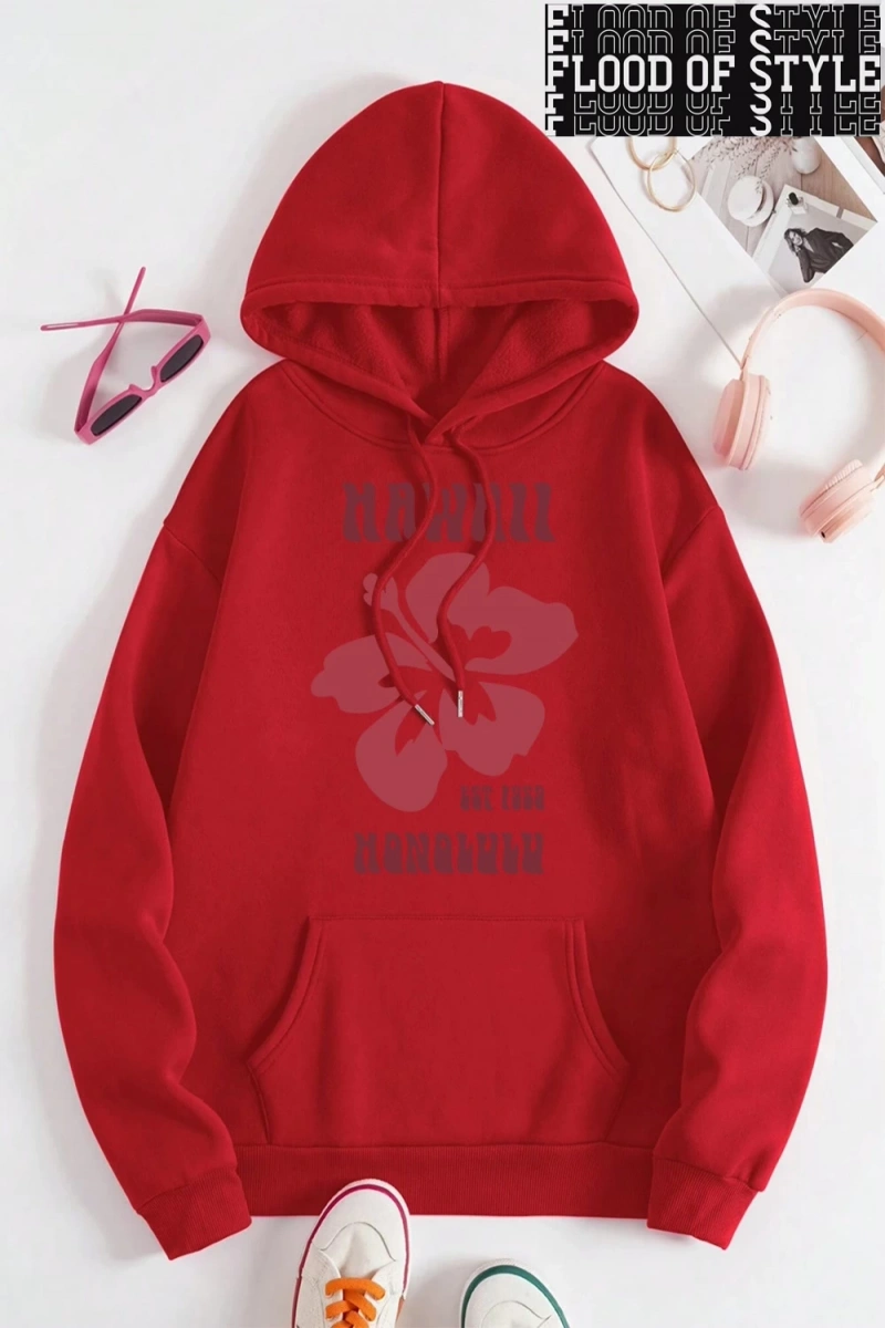 Hip Hop Harajuku Vintage Tarzı  Hawaii Est 1959 Honolulu  Gri
