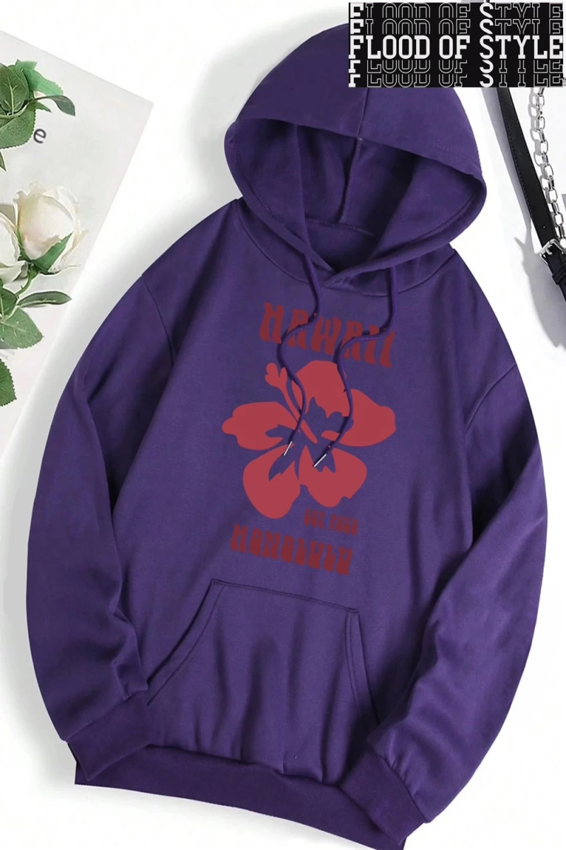 Hip Hop Harajuku Vintage Tarzı  Hawaii Est 1959 Honolulu  Gri