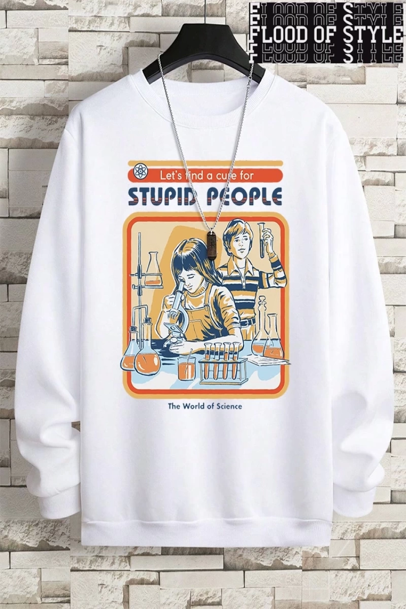 Hip Hop Harajuku Vintage Tarzı  Haydi Aptal İnsanlar İçin Bir Tedavi Bulalım Gri