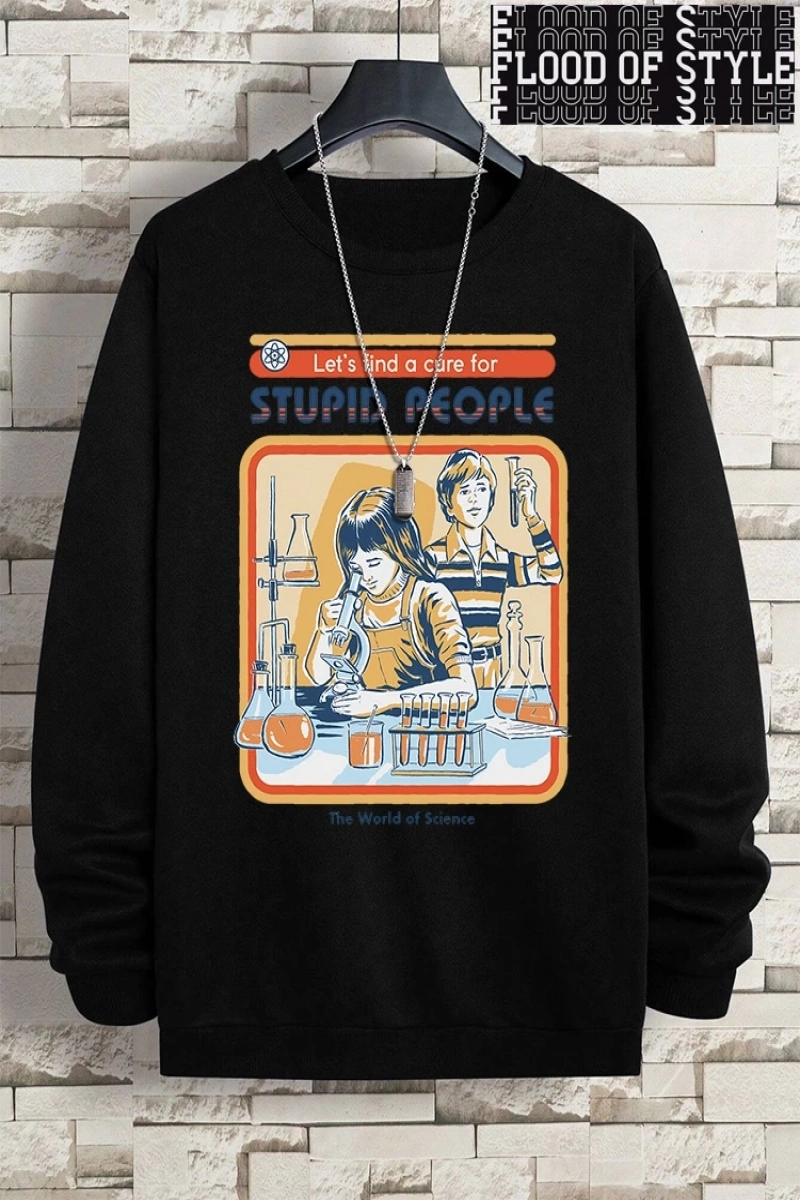 Hip Hop Harajuku Vintage Tarzı  Haydi Aptal İnsanlar İçin Bir Tedavi Bulalım Gri