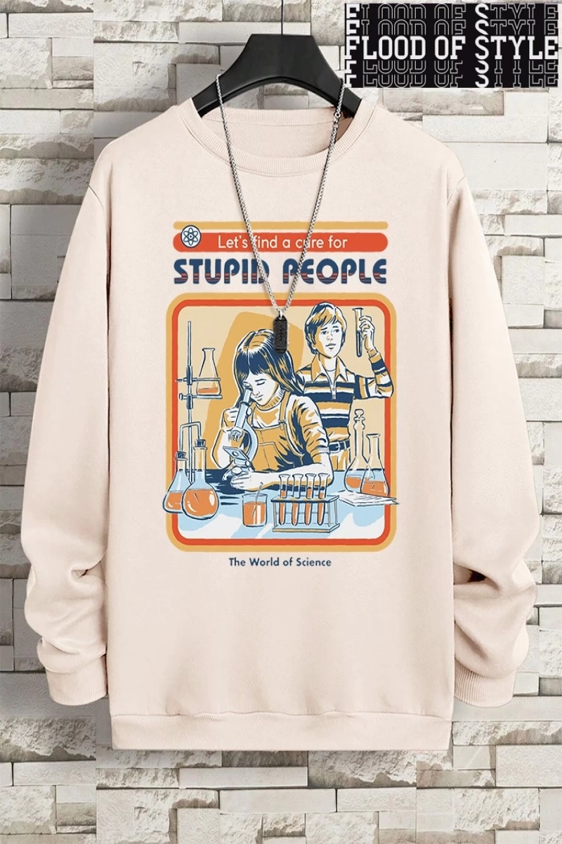 Hip Hop Harajuku Vintage Tarzı  Haydi Aptal İnsanlar İçin Bir Tedavi Bulalım Gri