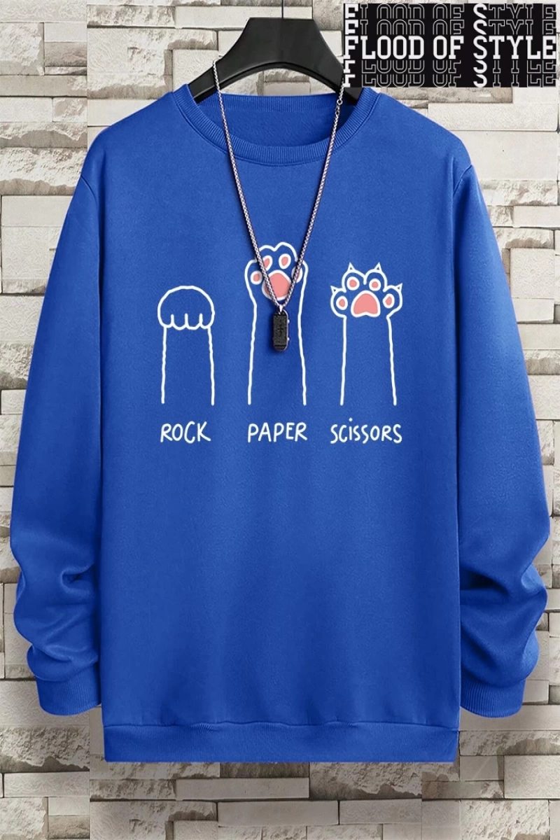 Hip Hop Harajuku Vintage Tarzı  Kaya kağıt makas CatS Paw  Gri