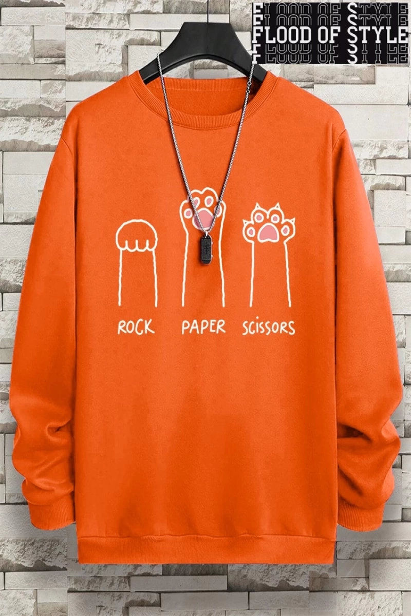 Hip Hop Harajuku Vintage Tarzı  Kaya kağıt makas CatS Paw  Gri