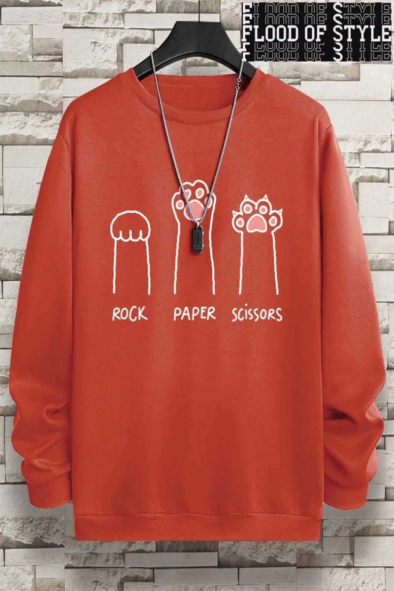 Hip Hop Harajuku Vintage Tarzı  Kaya kağıt makas CatS Paw  Gri