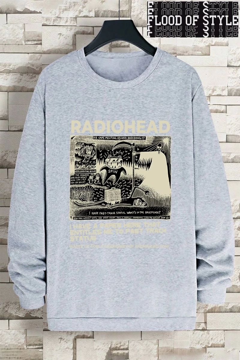 Hip Hop Harajuku Vintage Tarzı  Kuzey amerika turu kaya  Gri