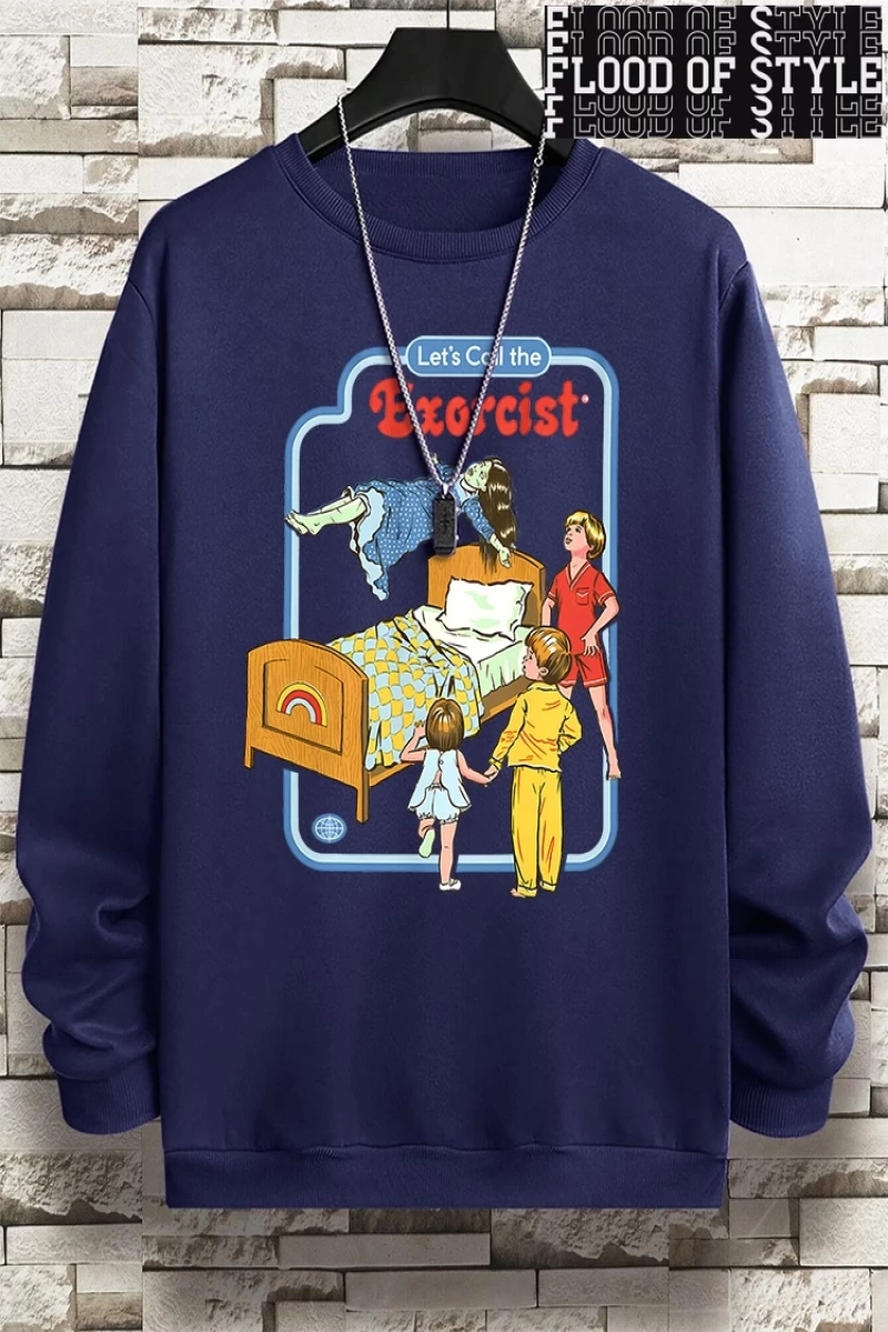 Hip Hop Harajuku Vintage Tarzı  LetS Call The Exorcist  Gri