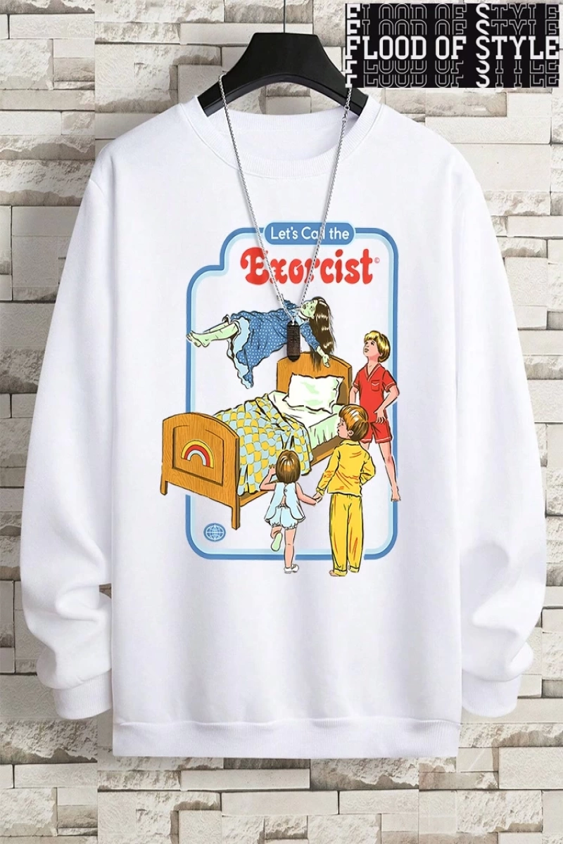 Hip Hop Harajuku Vintage Tarzı  LetS Call The Exorcist  Gri