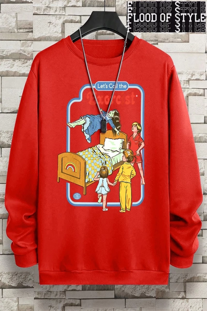 Hip Hop Harajuku Vintage Tarzı  LetS Call The Exorcist  Gri