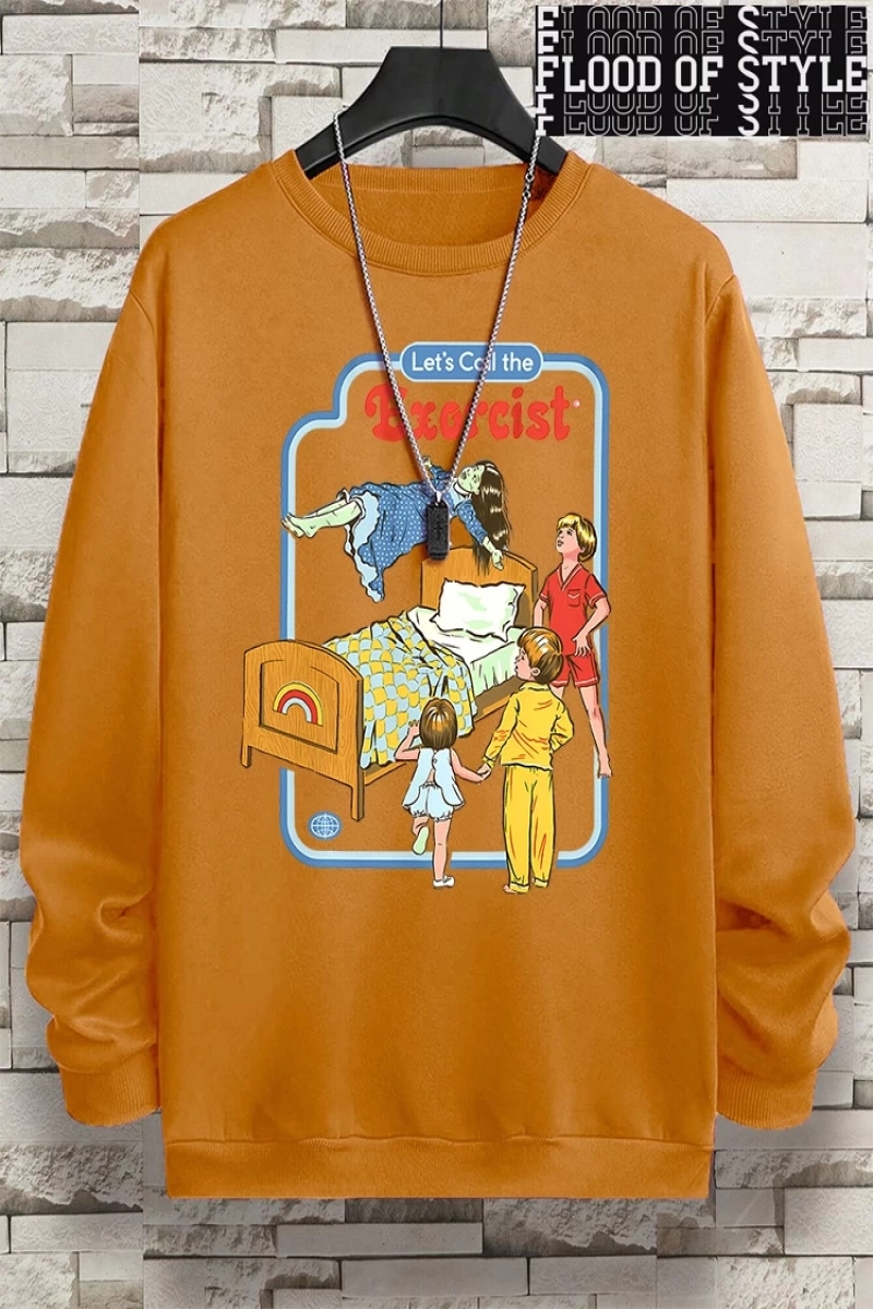 Hip Hop Harajuku Vintage Tarzı  LetS Call The Exorcist  Gri