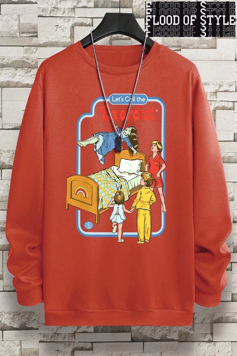 Hip Hop Harajuku Vintage Tarzı  LetS Call The Exorcist  Gri