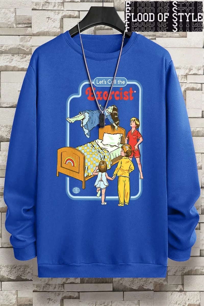 Hip Hop Harajuku Vintage Tarzı  LetS Call The Exorcist  Gri