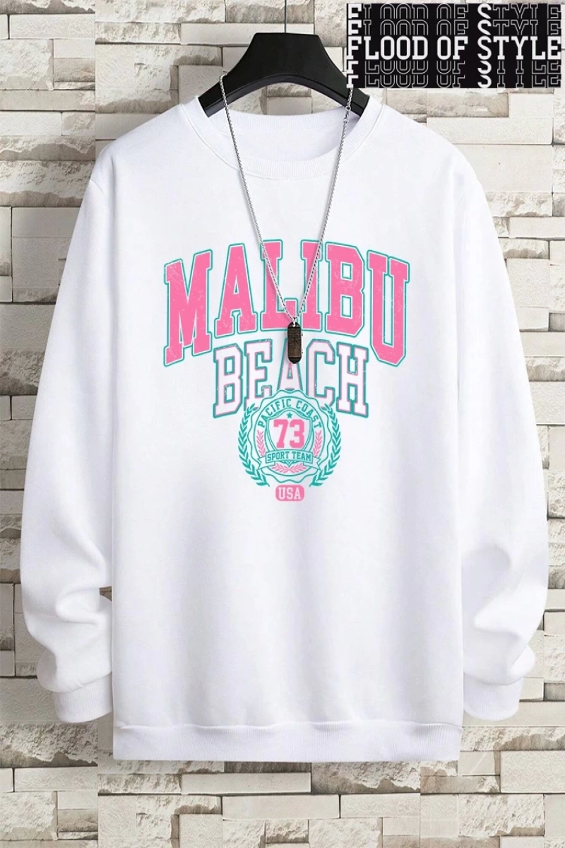 Hip Hop Harajuku Vintage Tarzı  Malibu plaj 79 abd komik  Gri