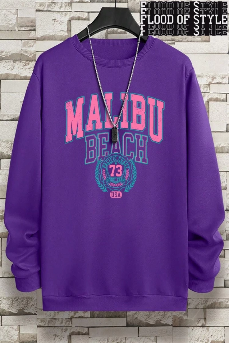 Hip Hop Harajuku Vintage Tarzı  Malibu plaj 79 abd komik  Gri