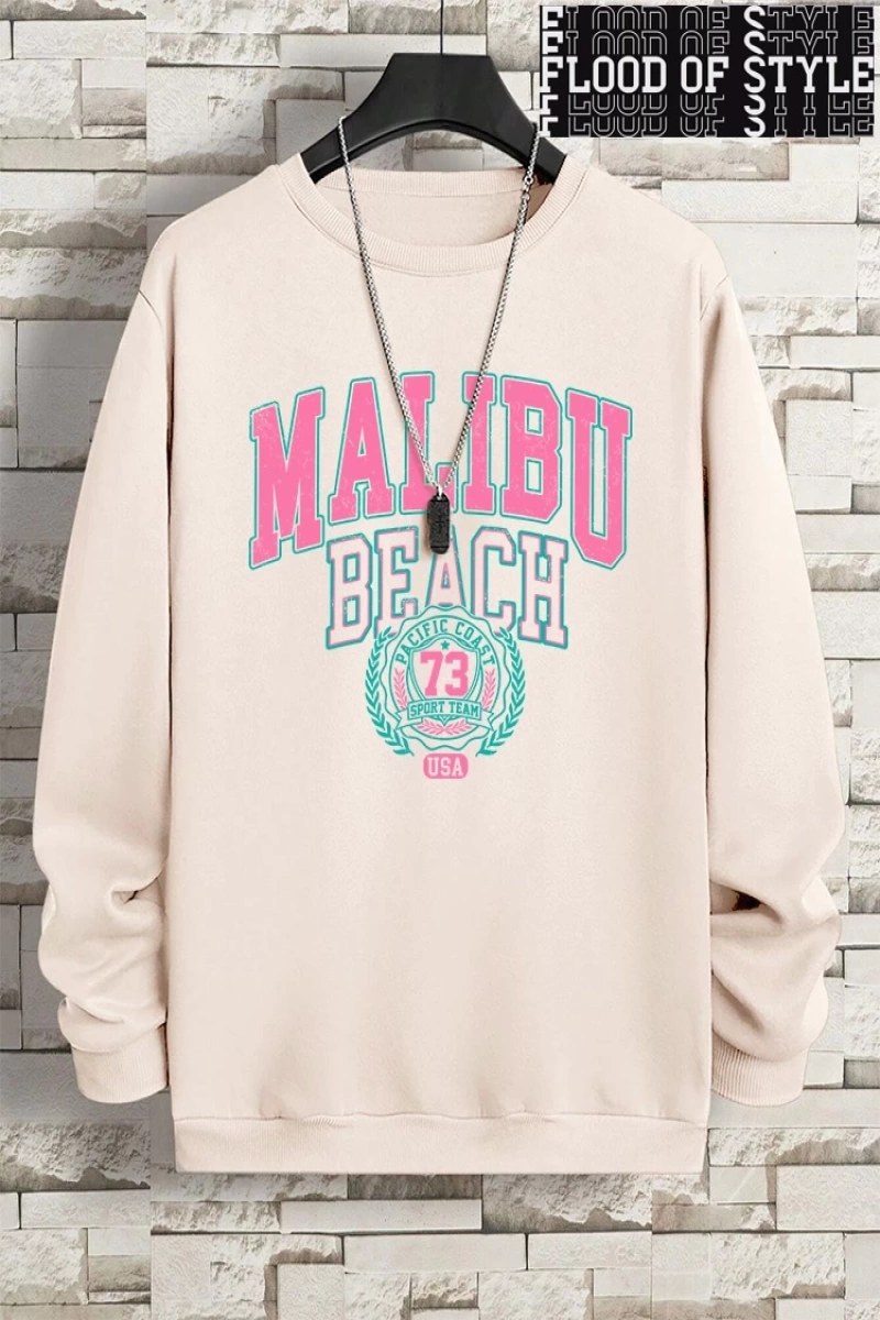 Hip Hop Harajuku Vintage Tarzı  Malibu plaj 79 abd komik  Gri