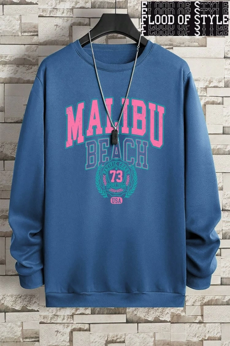 Hip Hop Harajuku Vintage Tarzı  Malibu plaj 79 abd komik  Gri