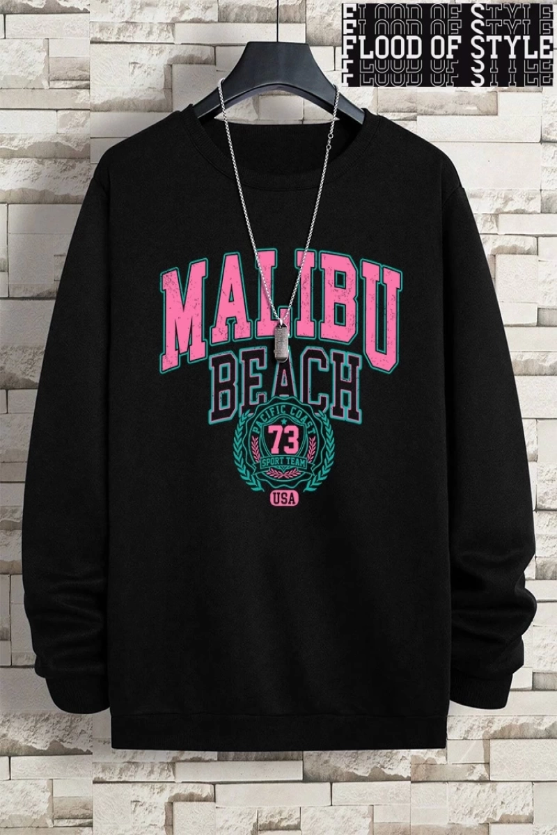 Hip Hop Harajuku Vintage Tarzı  Malibu plaj 79 abd komik  Gri