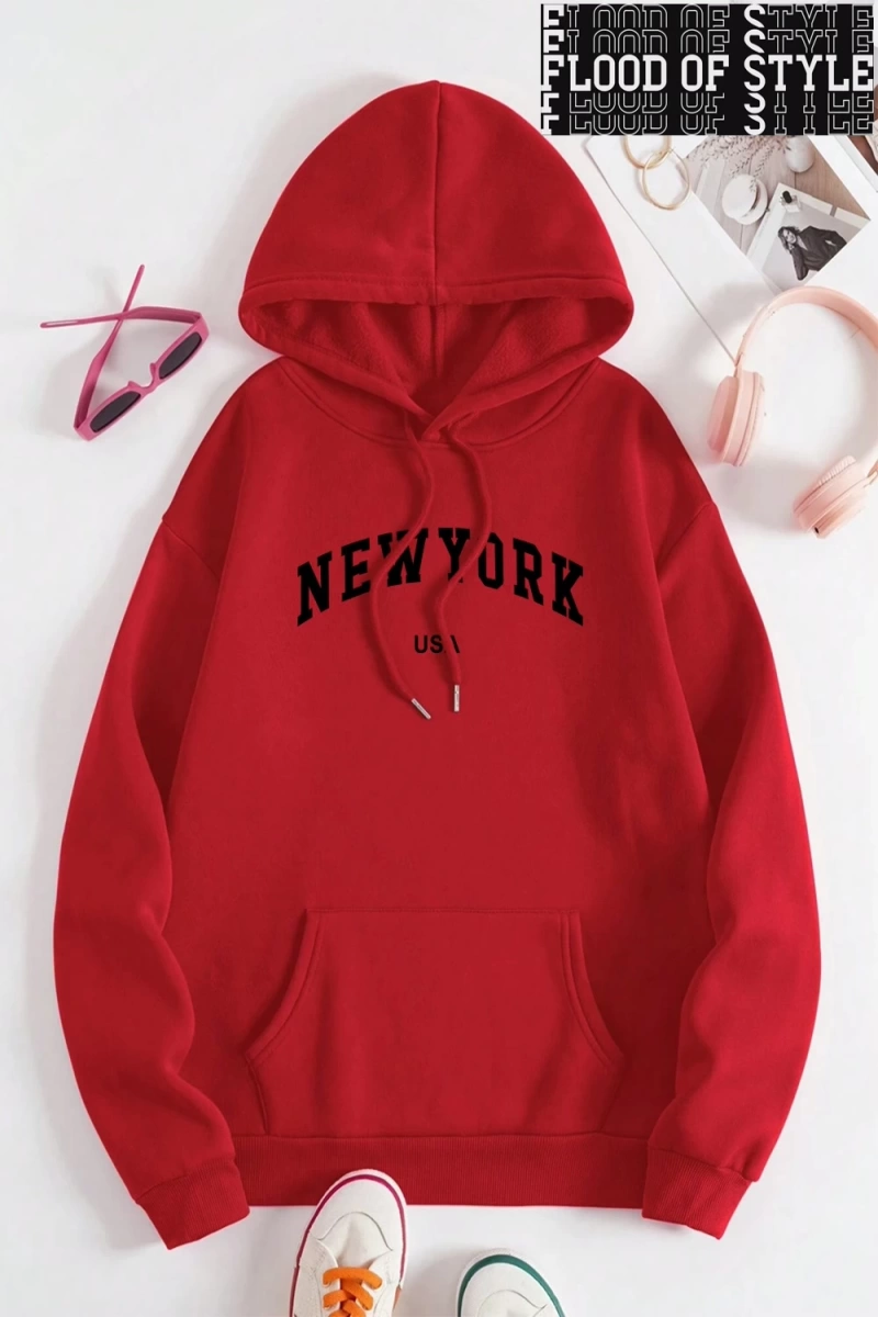 Hip Hop Harajuku Vintage Tarzı  New York abd şehir mektup Gri