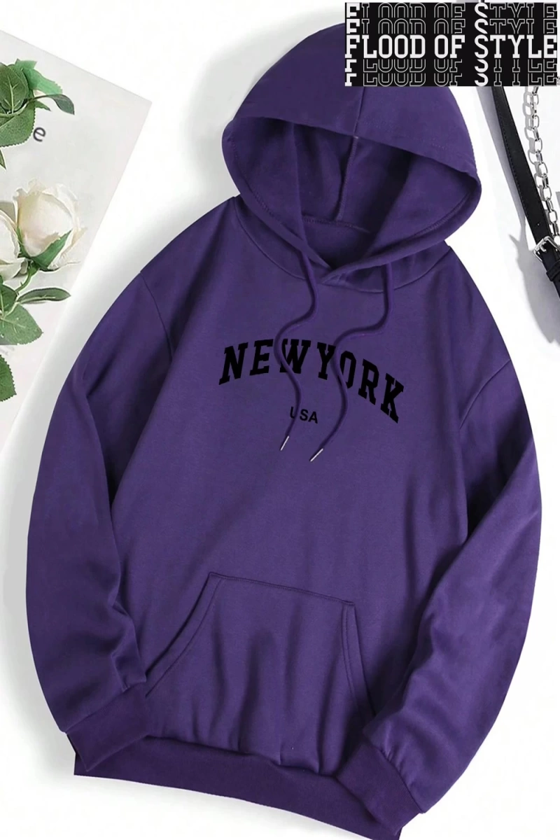 Hip Hop Harajuku Vintage Tarzı  New York abd şehir mektup Gri