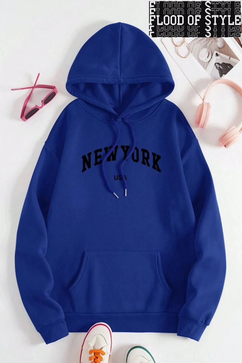 Hip Hop Harajuku Vintage Tarzı  New York abd şehir mektup Gri