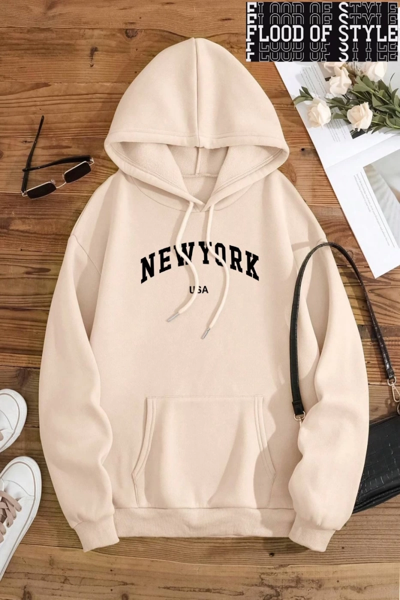 Hip Hop Harajuku Vintage Tarzı  New York abd şehir mektup Gri