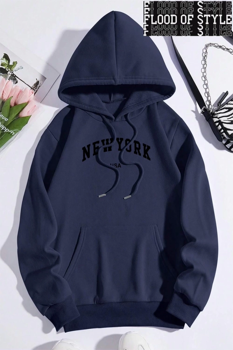 Hip Hop Harajuku Vintage Tarzı  New York abd şehir mektup Gri