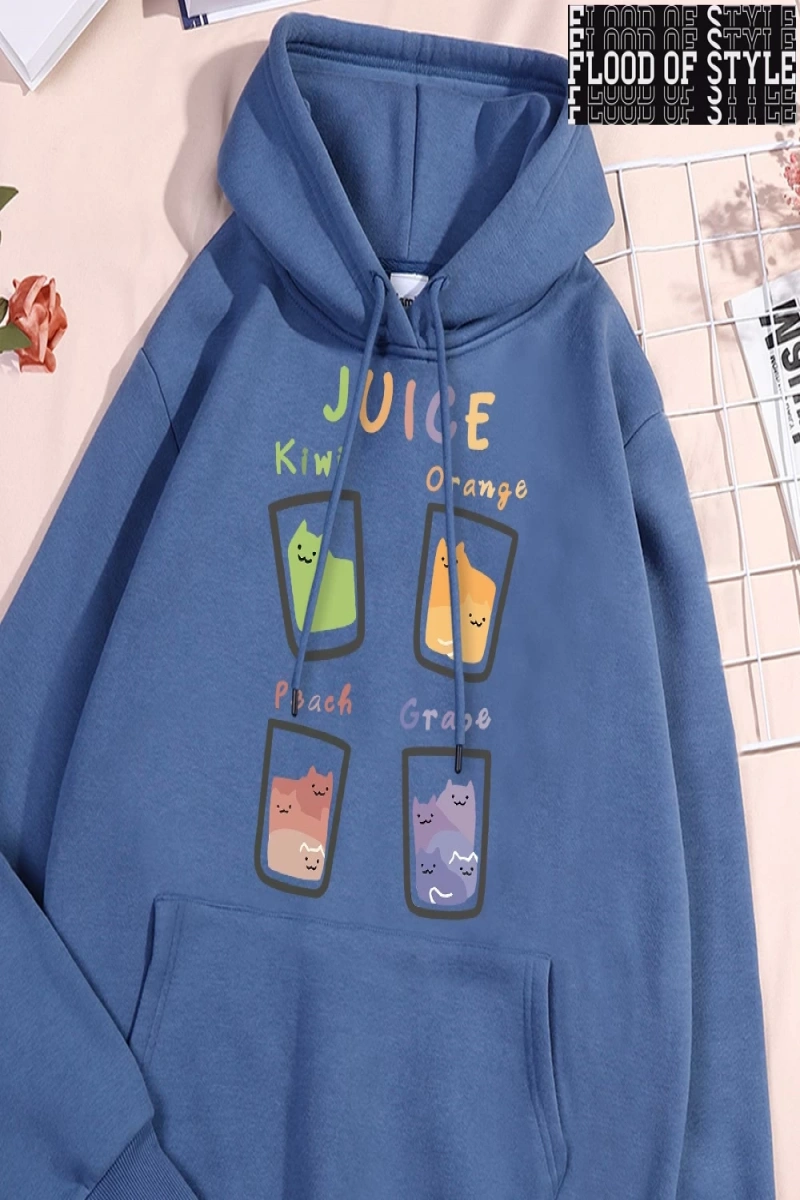 Hip Hop Harajuku Vintage Tarzı  Suyu meyve kupası kedi Gri