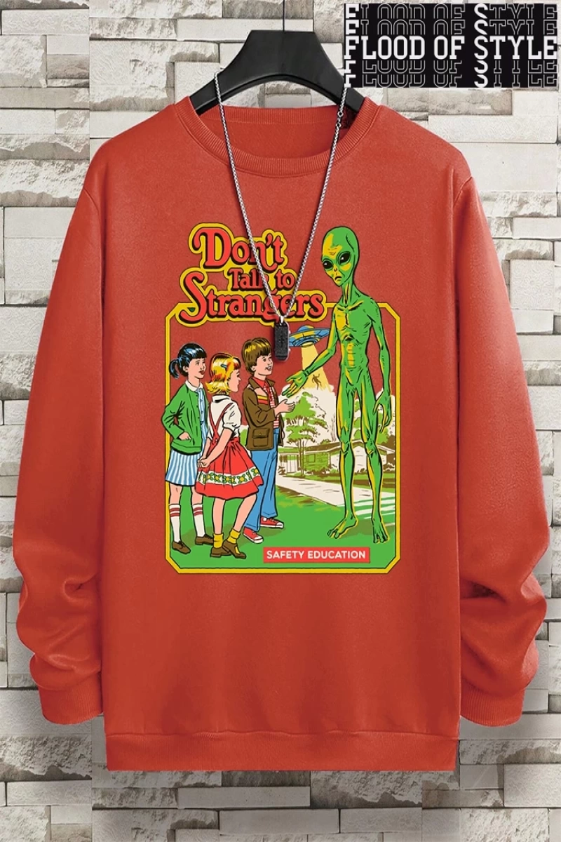 Hip Hop Harajuku Vintage Tarzı  Yabancılarla konuşma komik Gri