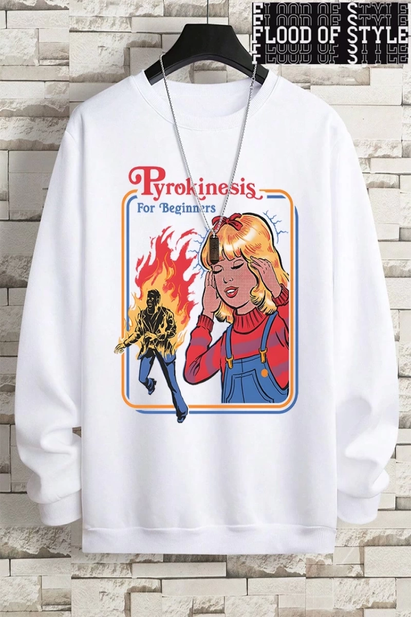 Hip Hop Harajuku Vintage Tarzı  Yeni başlayanlar için Pyrokinesis  Gri
