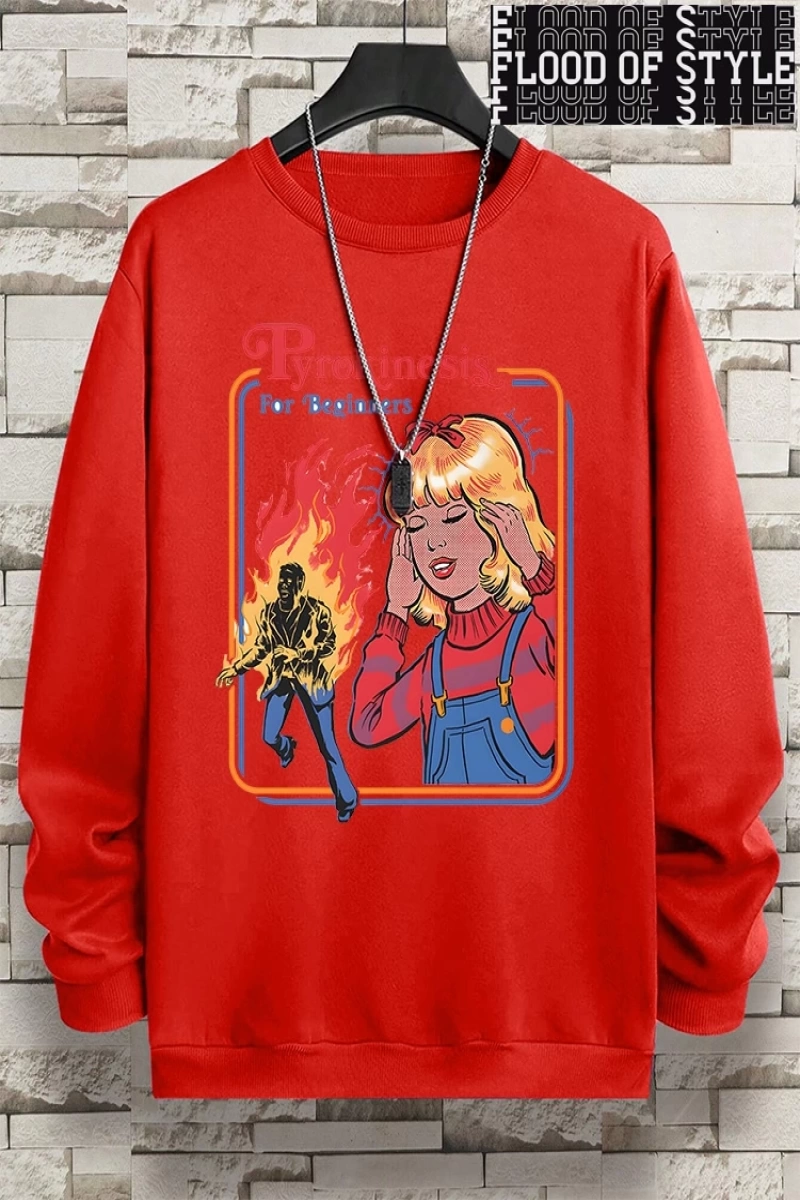 Hip Hop Harajuku Vintage Tarzı  Yeni başlayanlar için Pyrokinesis  Gri