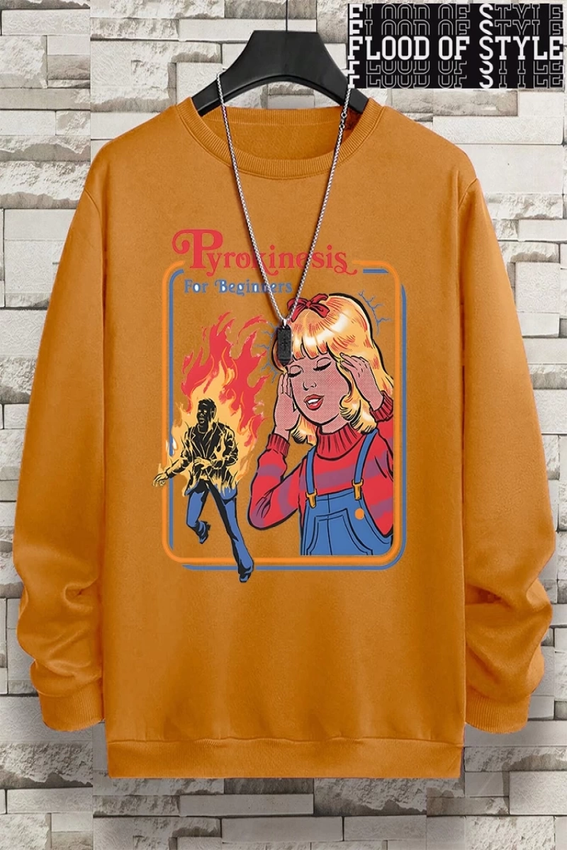 Hip Hop Harajuku Vintage Tarzı  Yeni başlayanlar için Pyrokinesis  Gri