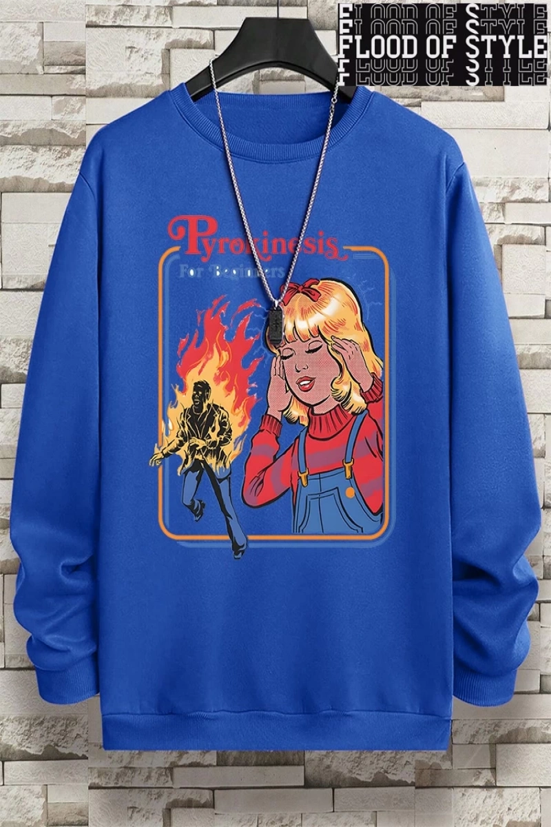 Hip Hop Harajuku Vintage Tarzı  Yeni başlayanlar için Pyrokinesis  Gri