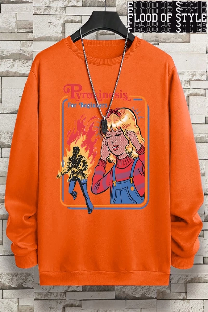 Hip Hop Harajuku Vintage Tarzı  Yeni başlayanlar için Pyrokinesis  Gri