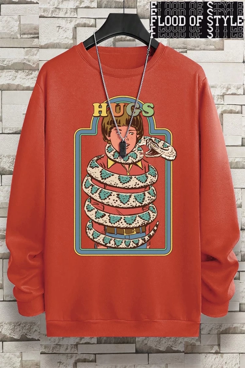 Hip Hop Harajuku Vintage Tarzı  Yılanlar samimi kucaklama  Gri