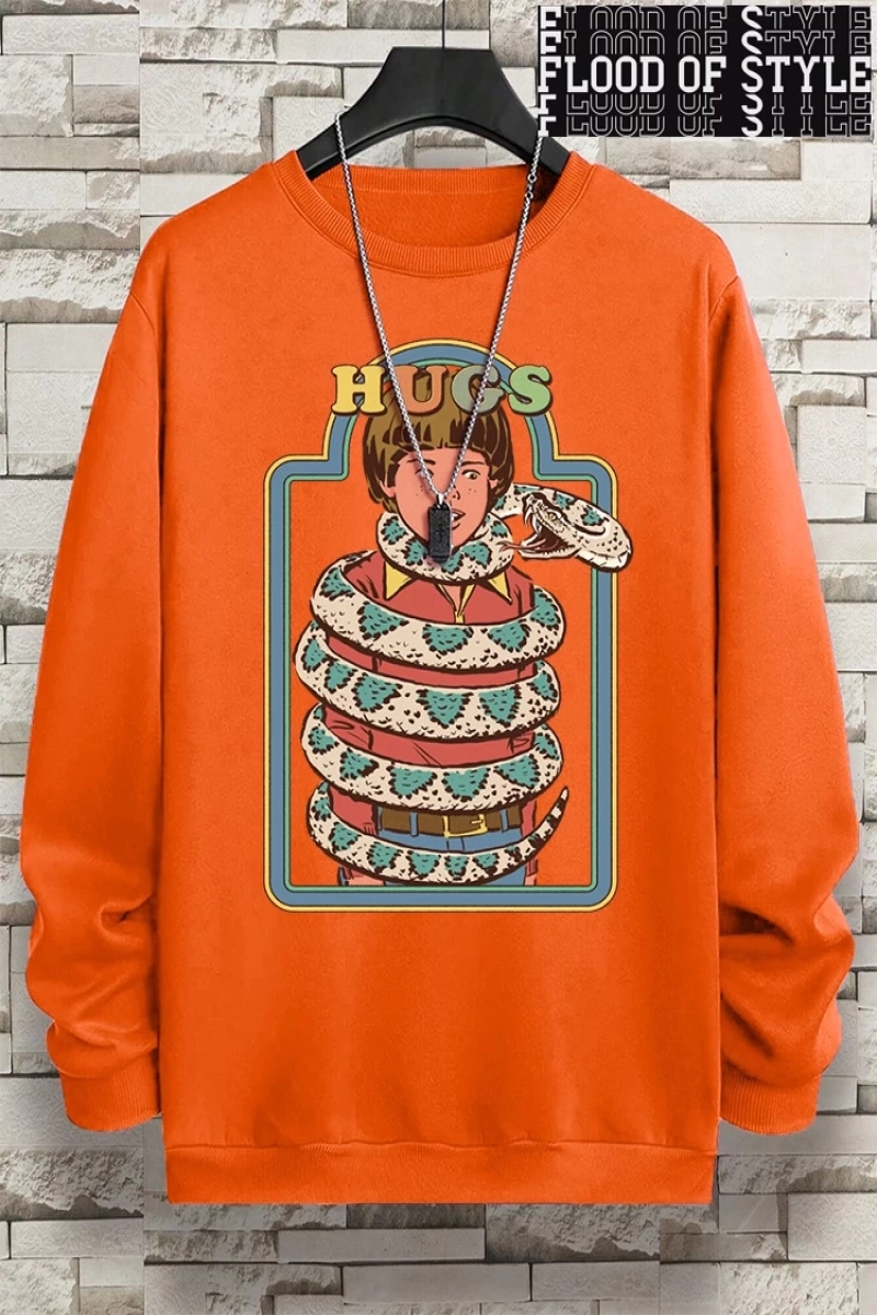 Hip Hop Harajuku Vintage Tarzı  Yılanlar samimi kucaklama  Gri