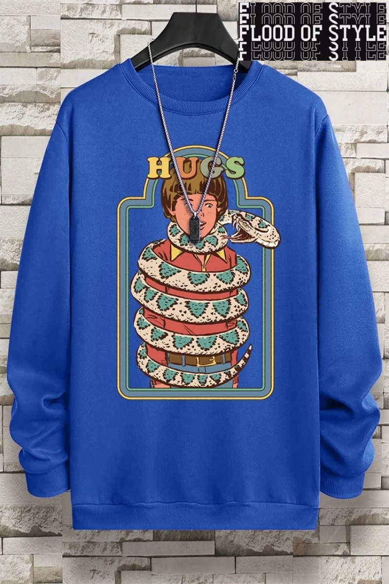 Hip Hop Harajuku Vintage Tarzı  Yılanlar samimi kucaklama  Gri