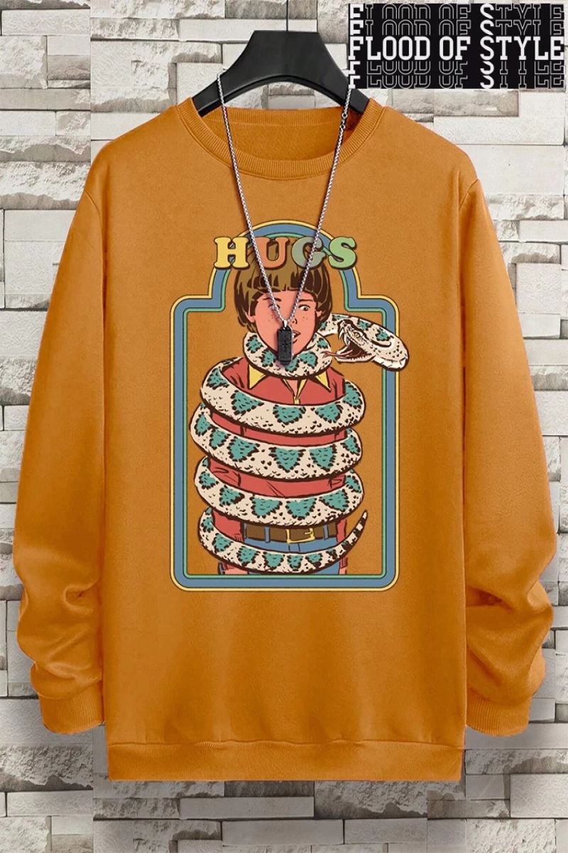 Hip Hop Harajuku Vintage Tarzı  Yılanlar samimi kucaklama  Gri