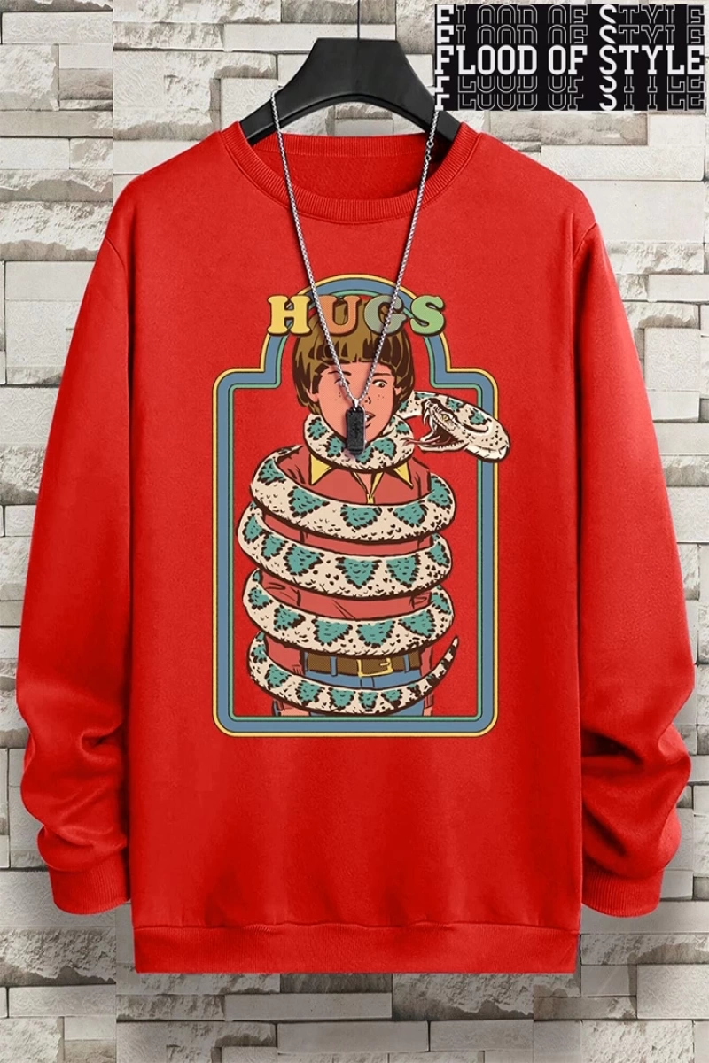Hip Hop Harajuku Vintage Tarzı  Yılanlar samimi kucaklama  Gri